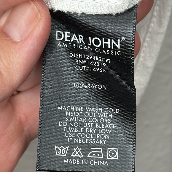 DEAR JOHN Women's Button Front White Tie Front Top Size XS - Picture 5 of 6